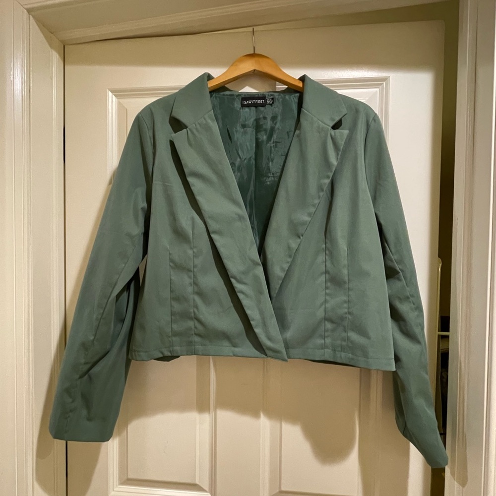 Sage Green Crop Blazer
